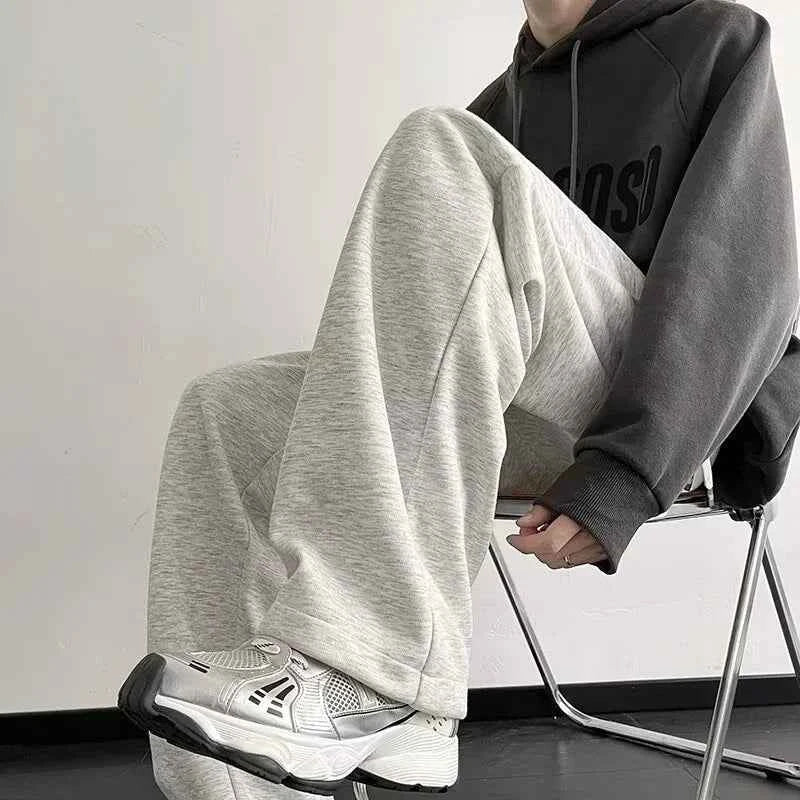 Casual Solid Color Baggy Fleece Sweatpants