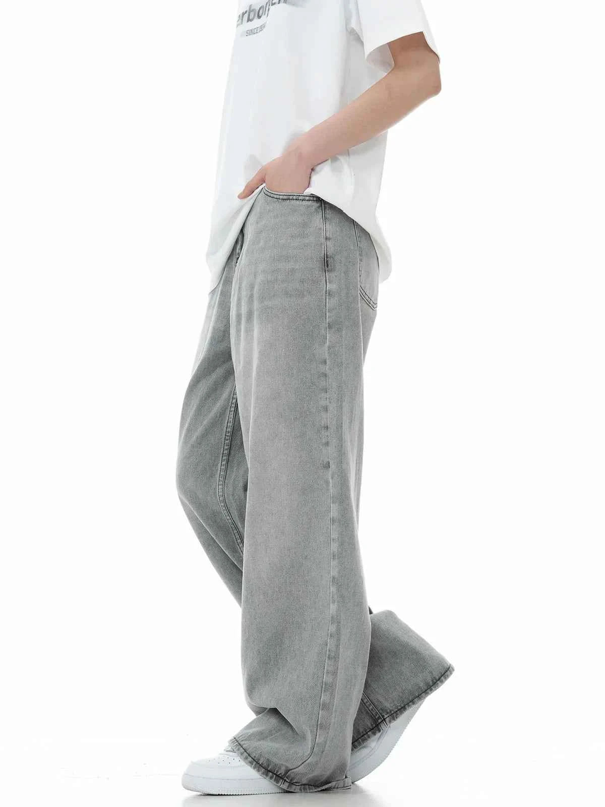 Insulated High Waist Wide Leg Denim Jeans