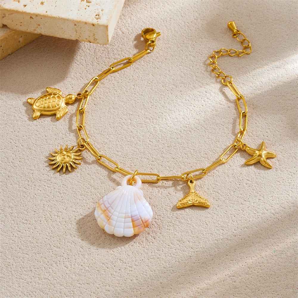Golden Ocean Wrist Chain Bracelet