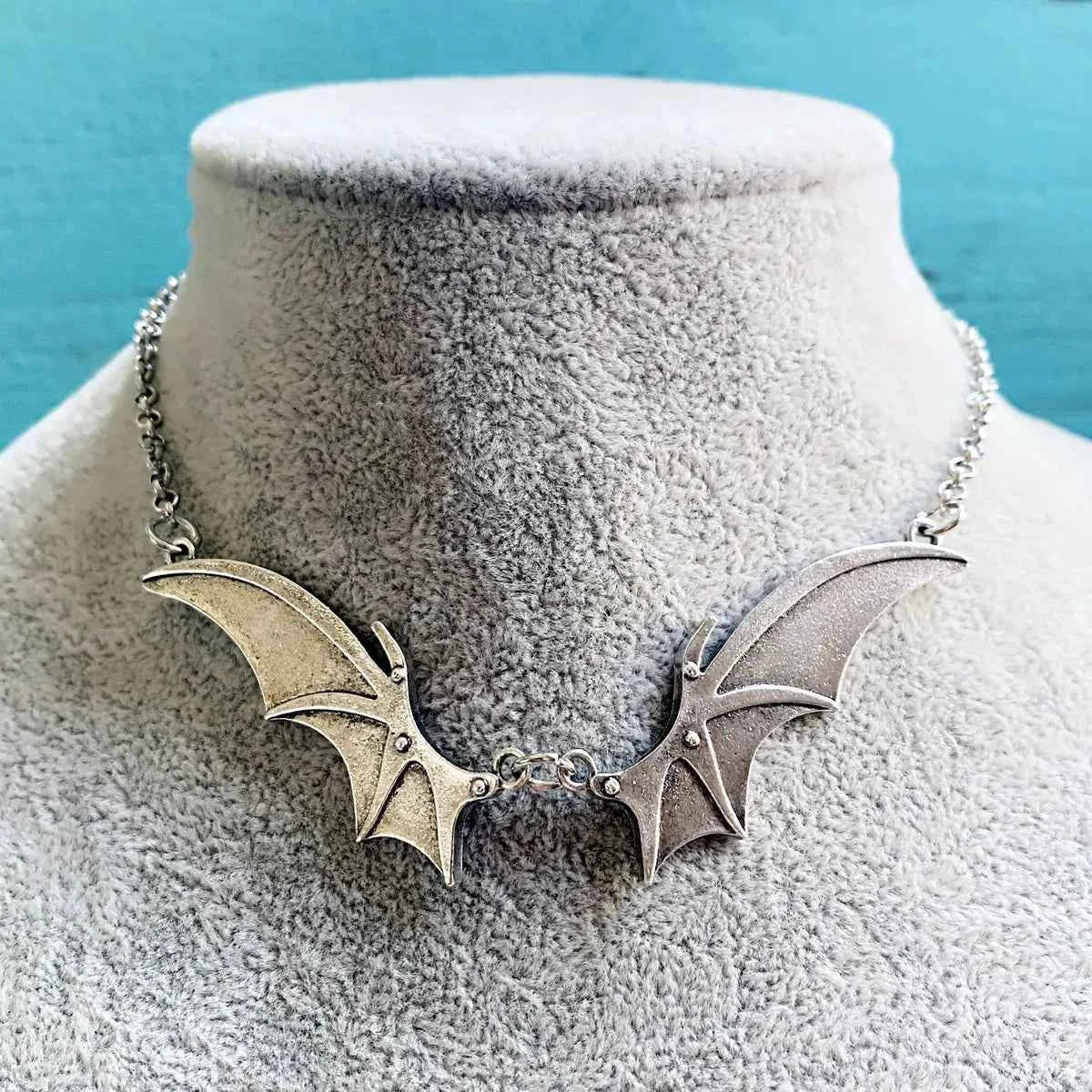 Gothic Vampire Bat Wing Pendant Necklace