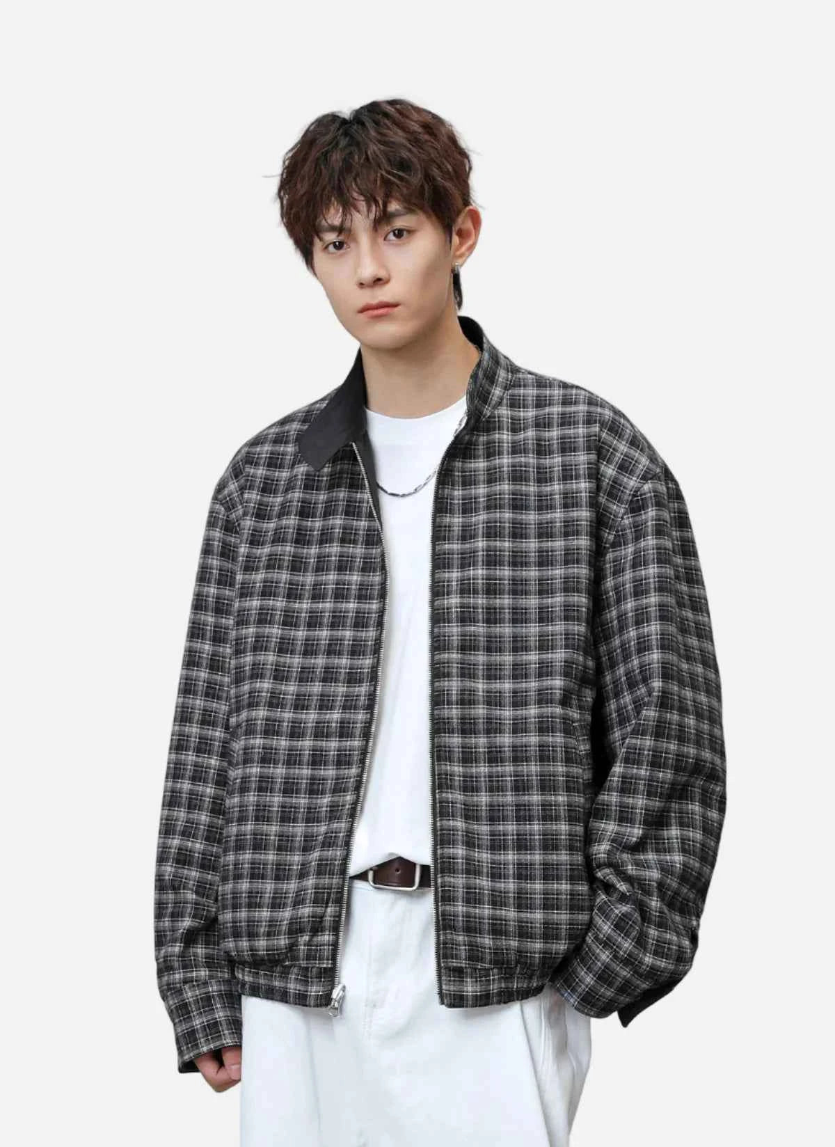 Versatile Reversible Plaid Harrington Jacket