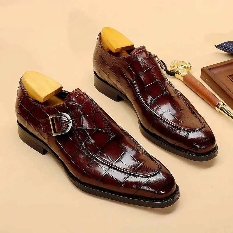 Luxury Crocodile Pattern Leather Business Shoes