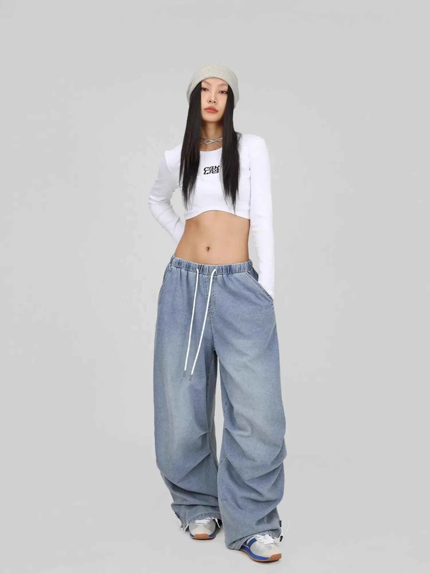Blue Loose Hip Hop Dance Pants