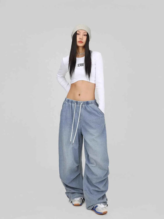 Blue Loose Hip Hop Dance Pants