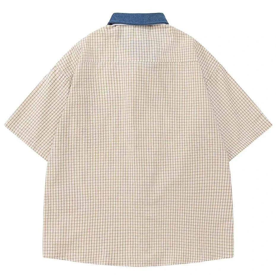 Japanese Style With Tie Oversized Short Sleeve Shirt