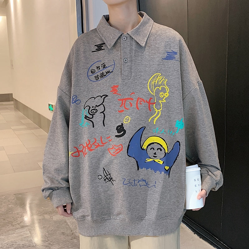 Retro Artwork Long Sleeve Shirt