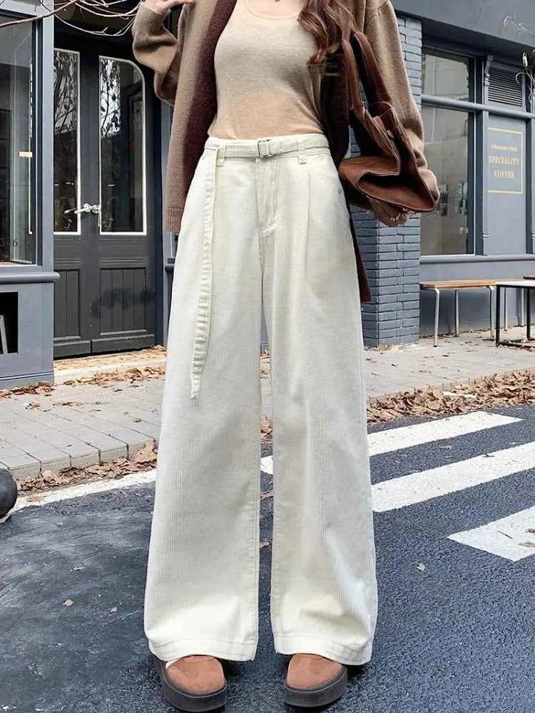 Elegant Cool Corduroy Wide Leg Pants