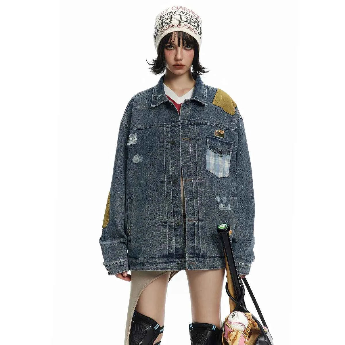 Y2K Lightweight Retro Oversized Blue Denim  Jacket