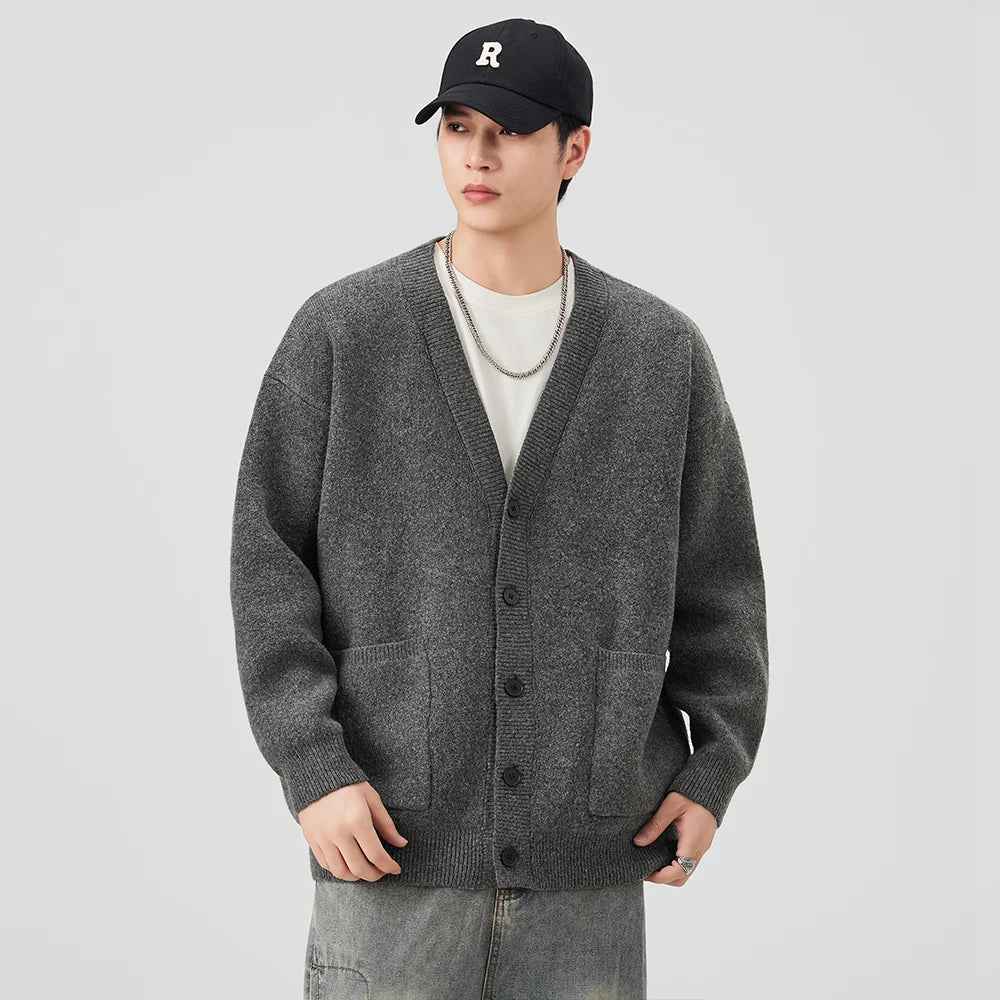 Premium Hip Hop Knitted V-Neck Cardigan