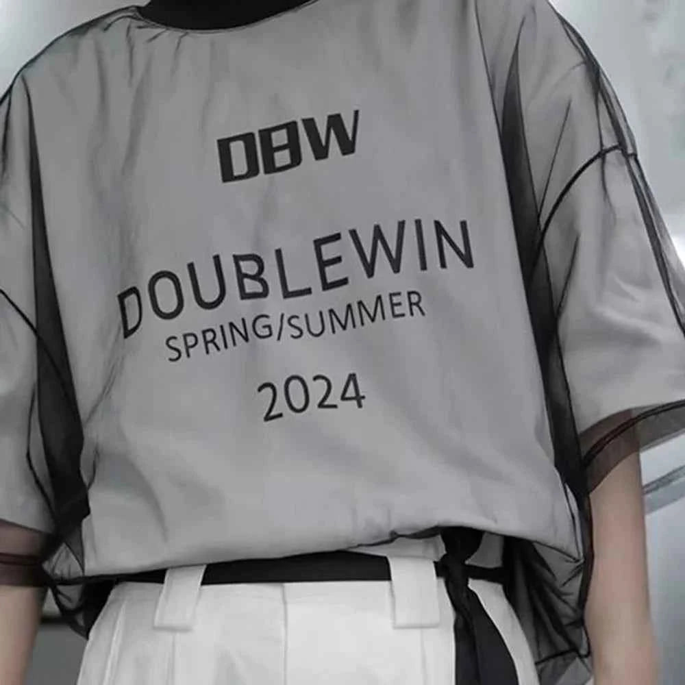 Investment Piece Mesh Design Short Sleeve T-Shirt