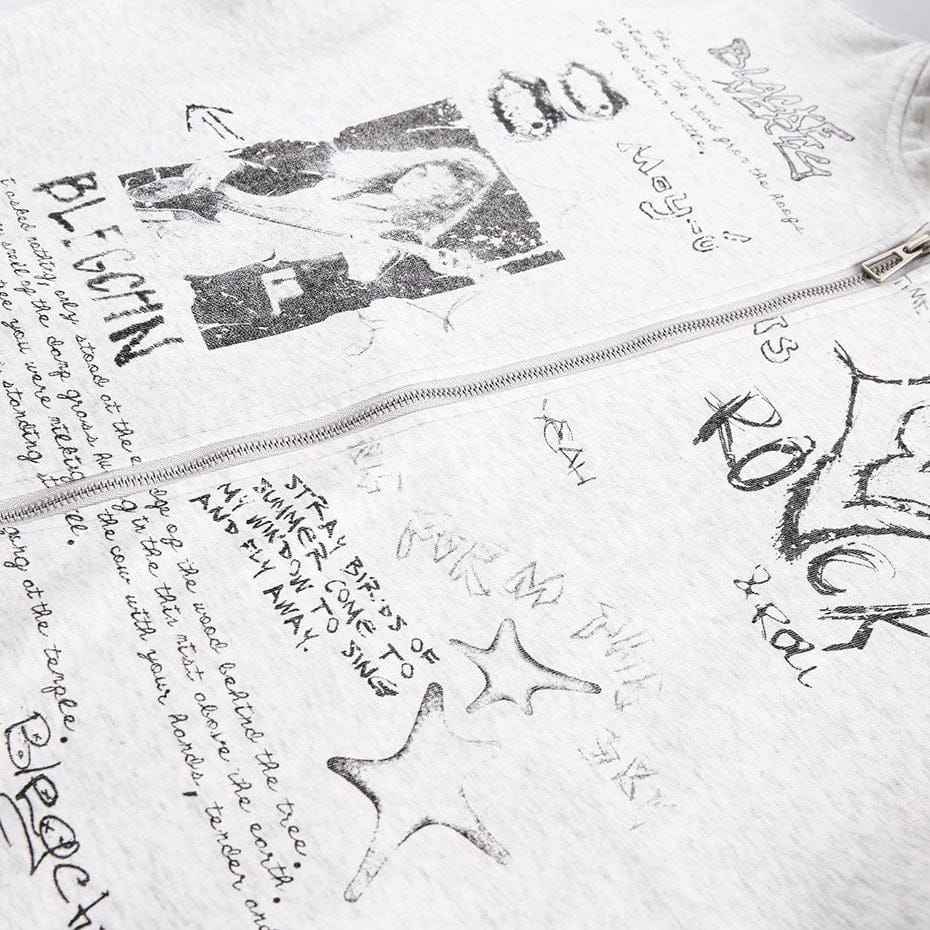 Zip Up Hoodie Bold Graffiti
