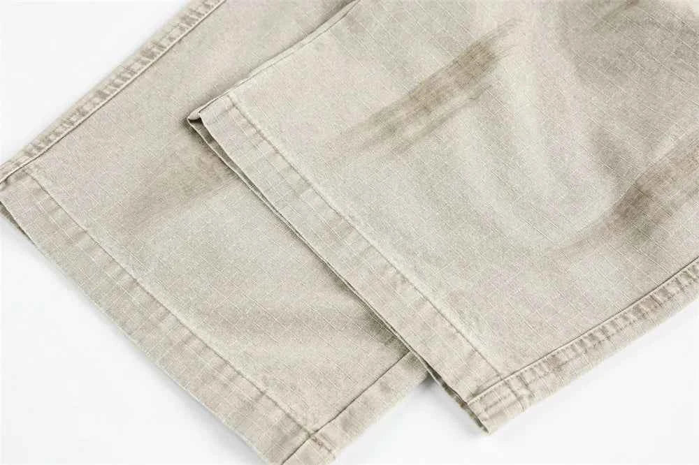 Streetwear Retro Distressed High Street Cargo Pants