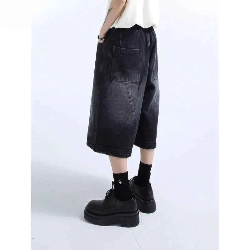Vintage Cool High Waist Baggy Denim Short