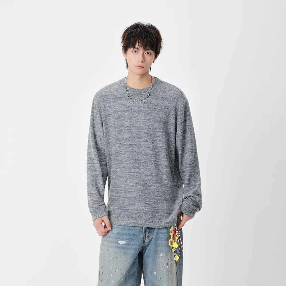 Cozy Knit Crew Neck Long Sleeve T-Shirt