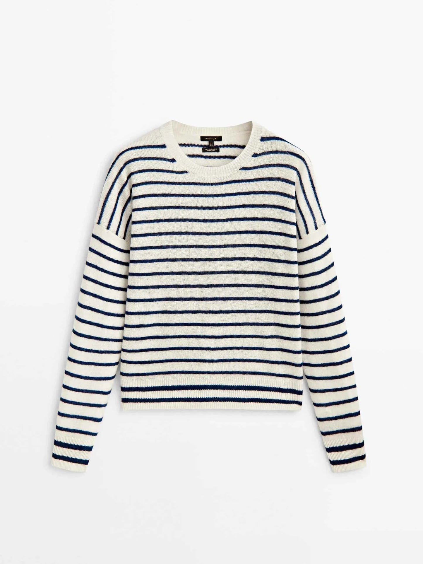 Women Retro Ethereal Stripe Crew Neck Sweater