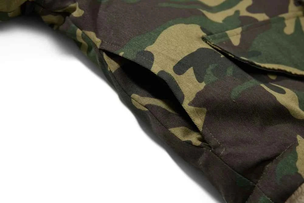 Camouflage Single Breasted Fur Collar Padded Jacket