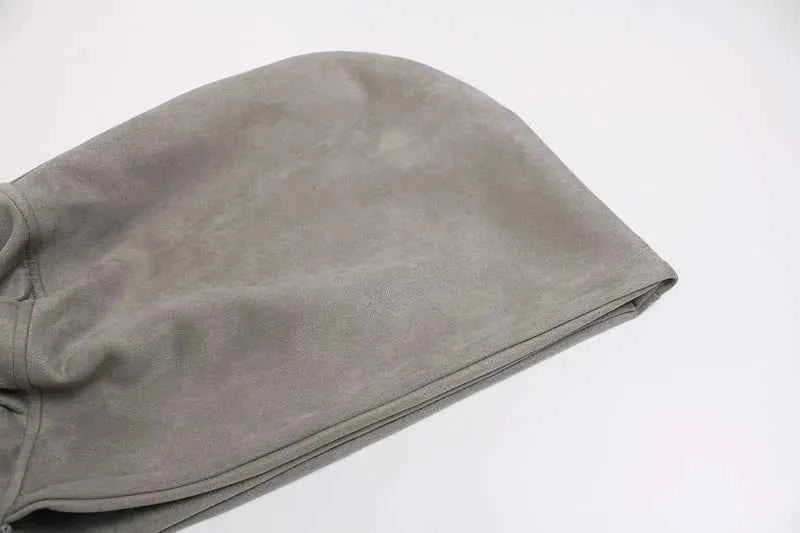 Breathable Suede Multi Zipper Hooded Sweatshirt