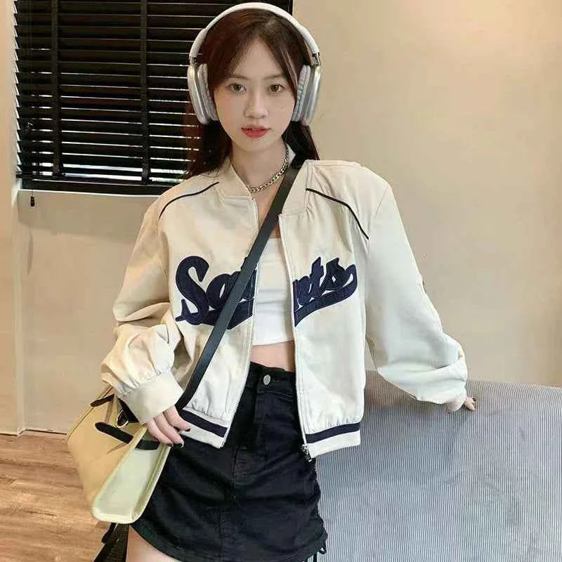 Women Stylish Embroidered Baseball Jacket