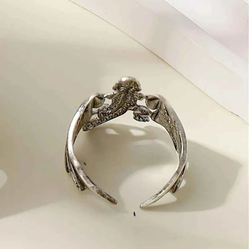 Adjustable Bat Wings Vintage Punk Ring