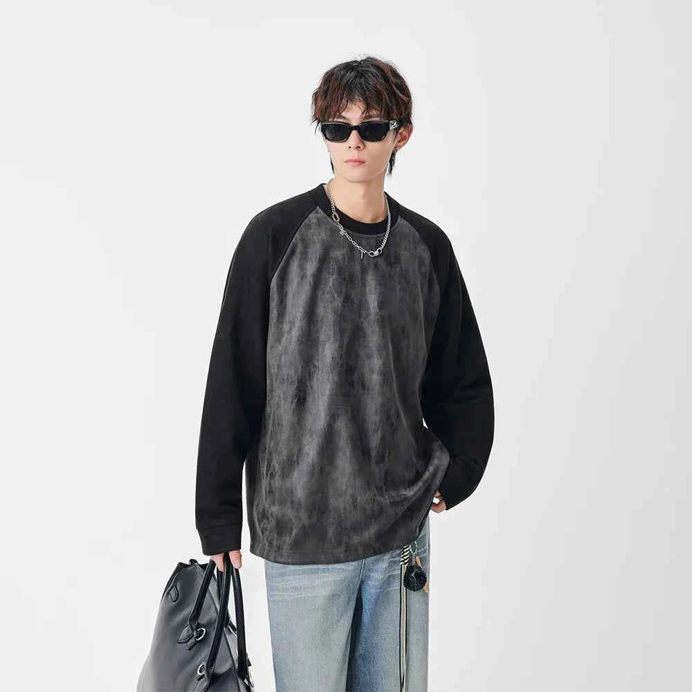 Y2K Cozy Distressed Crew Neck Sweatshirt