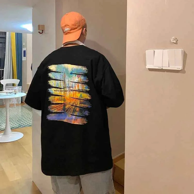 Trendy Korean Style Graphic Cotton T-Shirt