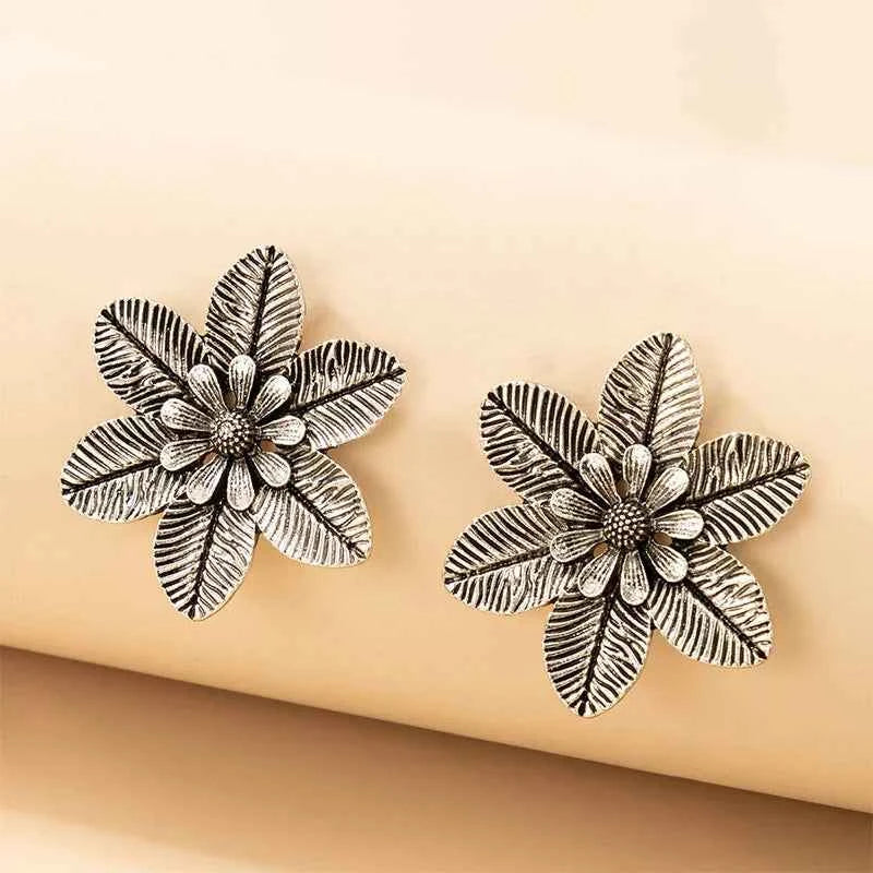 Exaggerated Ethnic Style Stud Earrings