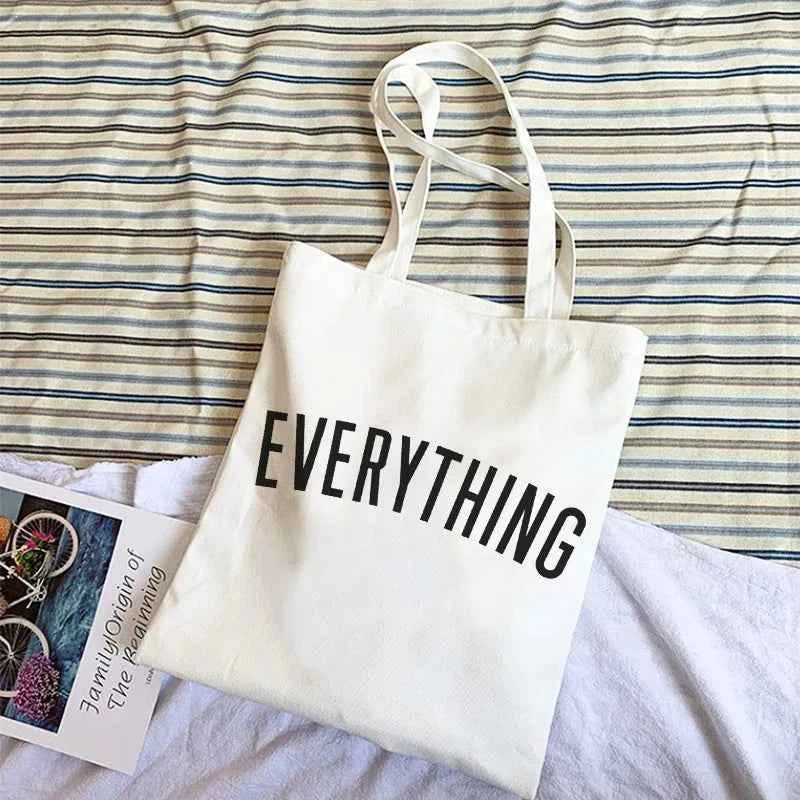 Punk Letter Print Eco Canvas Shopper Tote Bag