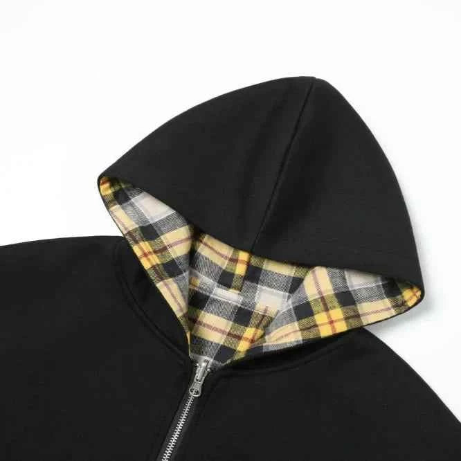 Y2K Trendy Reversible Hip Hop Hooded Sweatshirt