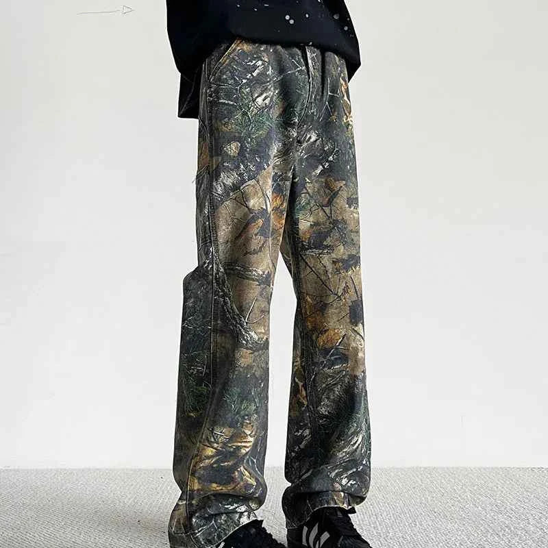 Streetwear Vintage Retro Hip Hop Patterned Jeans