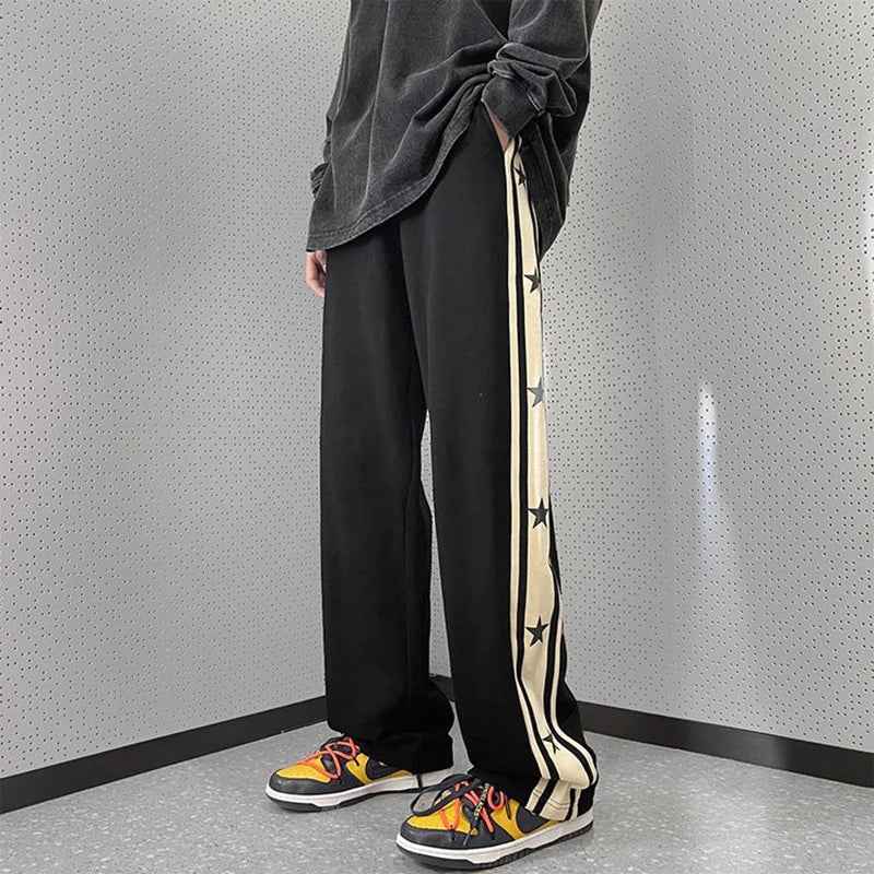 Streetwear Vintage High Waist Black Star Sweatpants