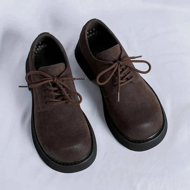 British Style Retro Leather Platform Leather Shoes
