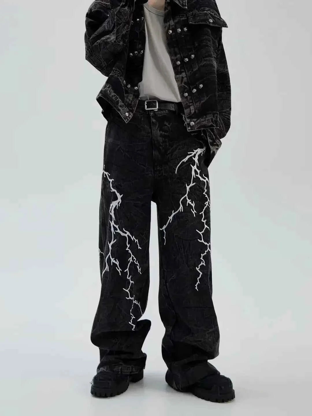 American Washed Flare Lightning Jeans