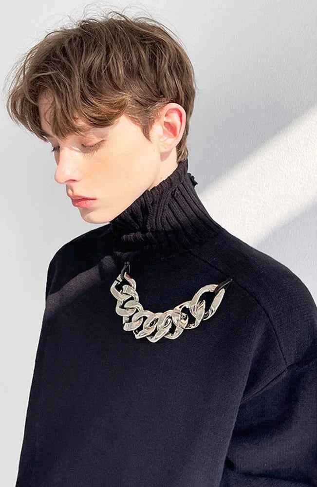 Personalized Luxury Metal Chain Knit Sweater