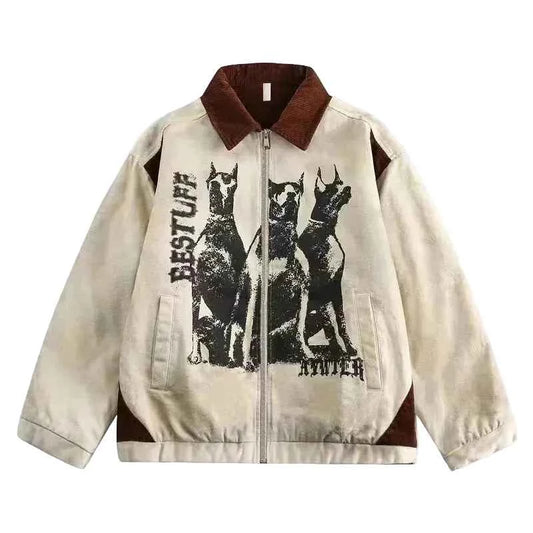 Retro Doberman Double Layered Jacket - Oversized Technical Streetwear Shell