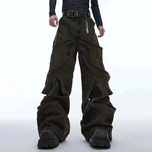 Vintage Patchwork Wornout Hollowed Out Jeans