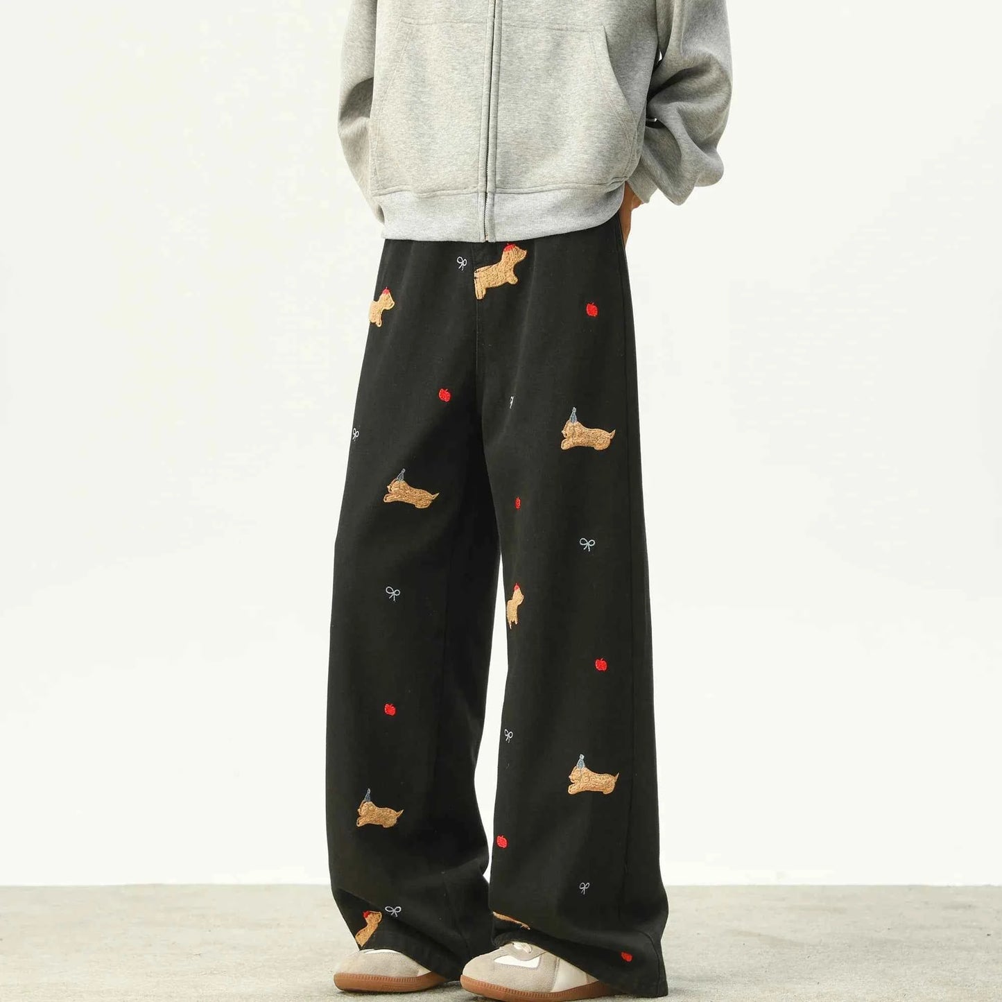 Y2K Streetwear High Quality Embroidered Striped Jeans