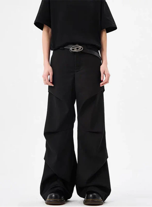 Streetwear Black Oversize Gothic Parachute Dance Pants - Luxuryurbanwear