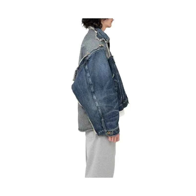 Flattering Streetwear Ripped Casual Denim Jacket