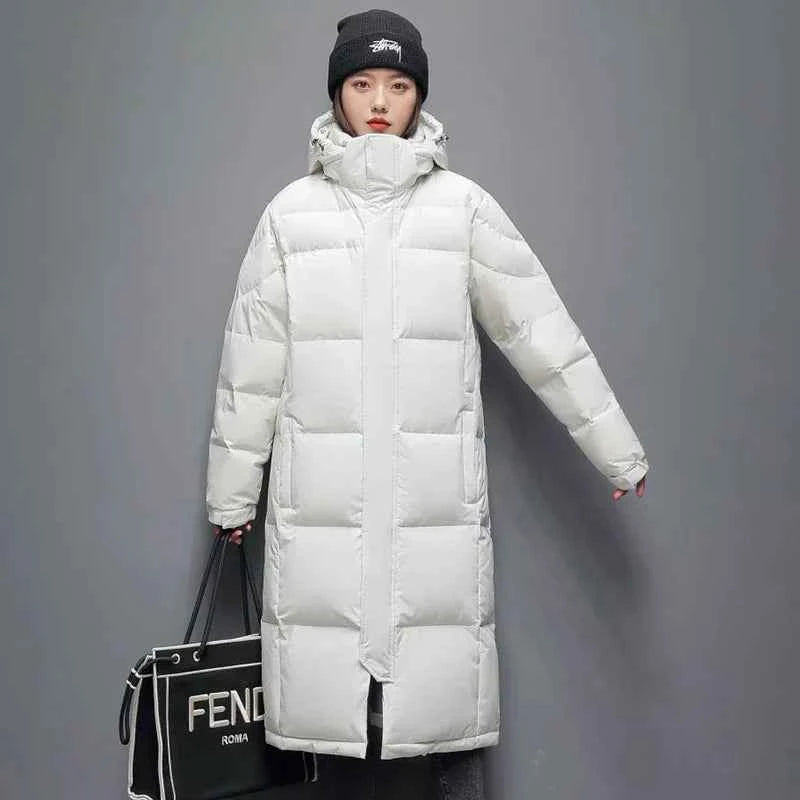 Versatile Long Hooded Down Parka Puffer Coat