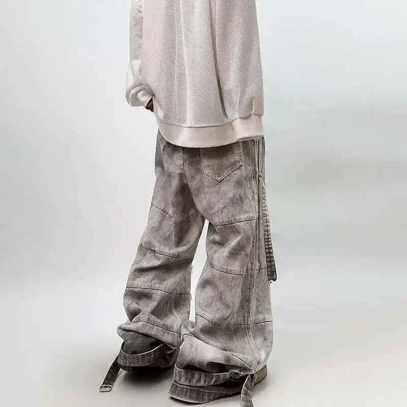 Modern Worn-Out Design Loose Wide Leg Jeans