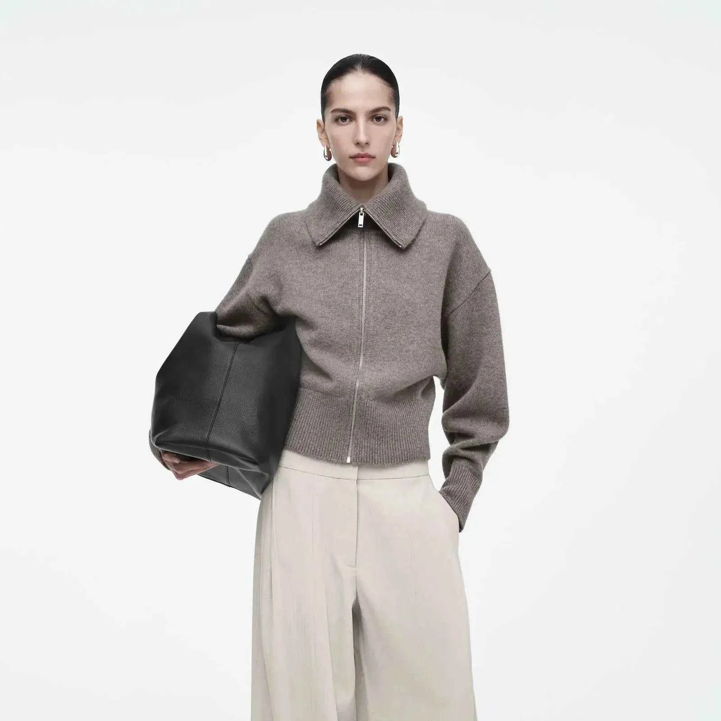 Ethereal Winter Cos Casual Knitted Zipper Sweater