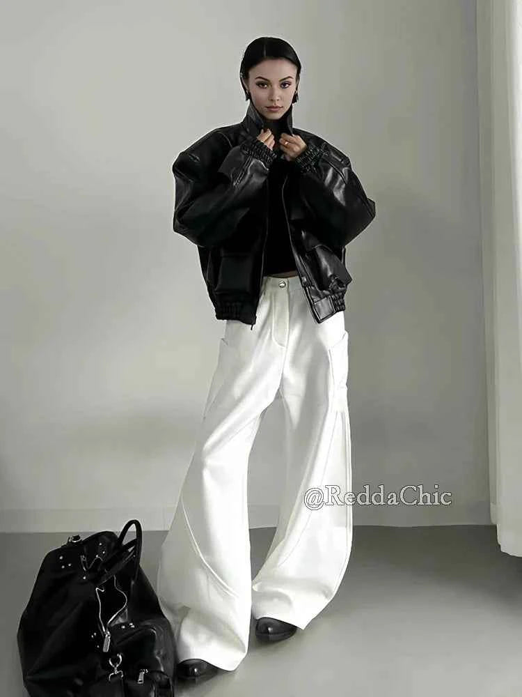Durable Slim Fit Chic White Cool Pants
