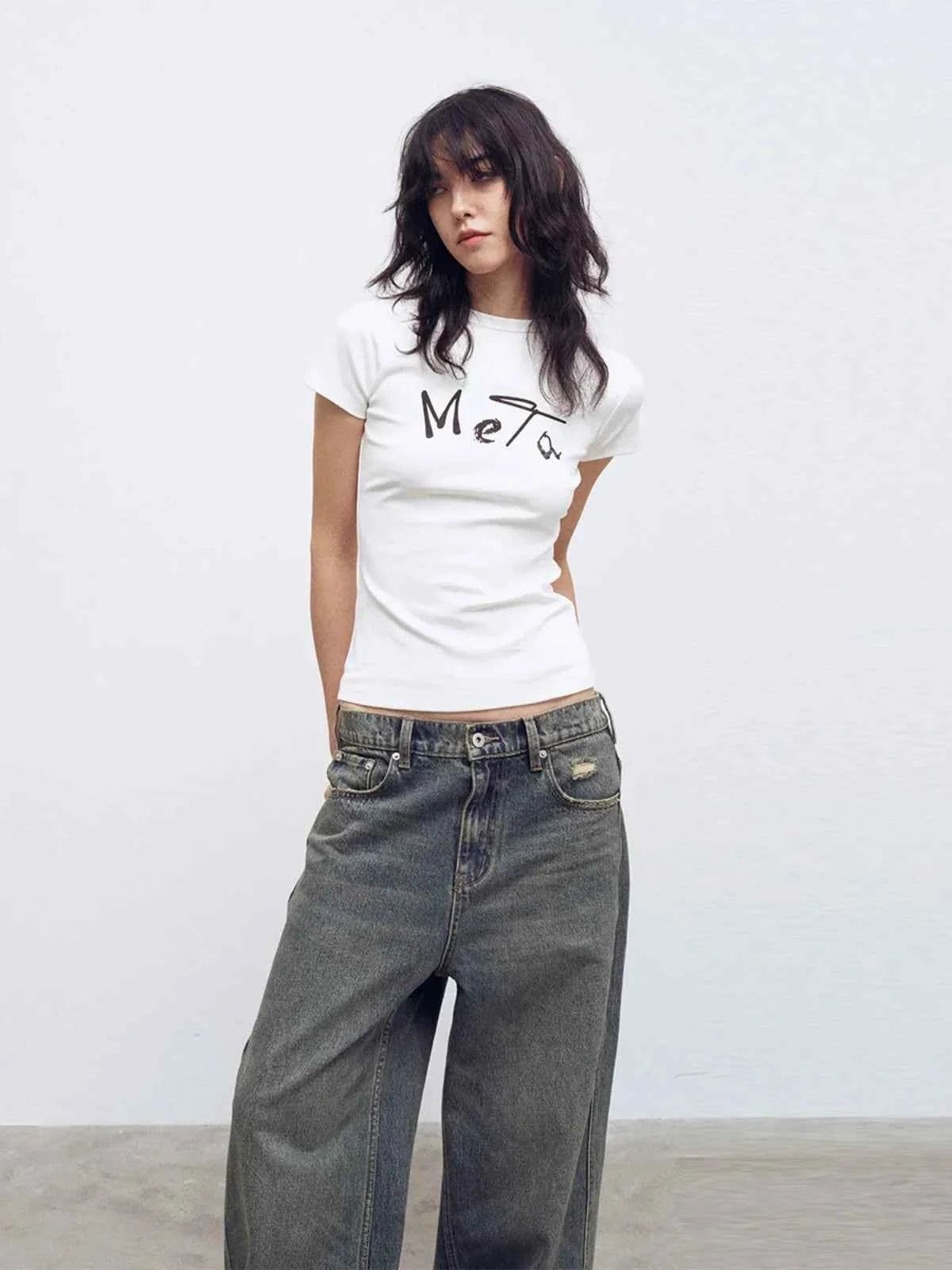 Vintage Letter Print Casual Cotton T-Shirt