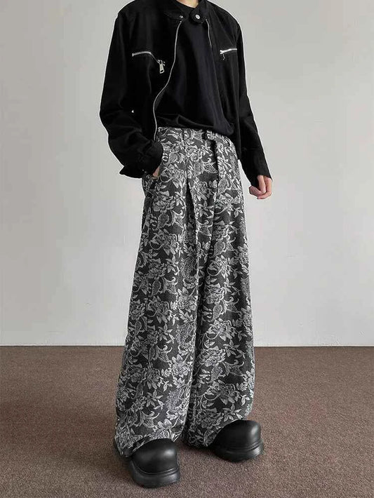 Streetwear Baggy Casual Patterned Wide Sweatpants