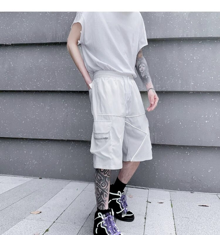 Solid Bermuda White Lining Shorts
