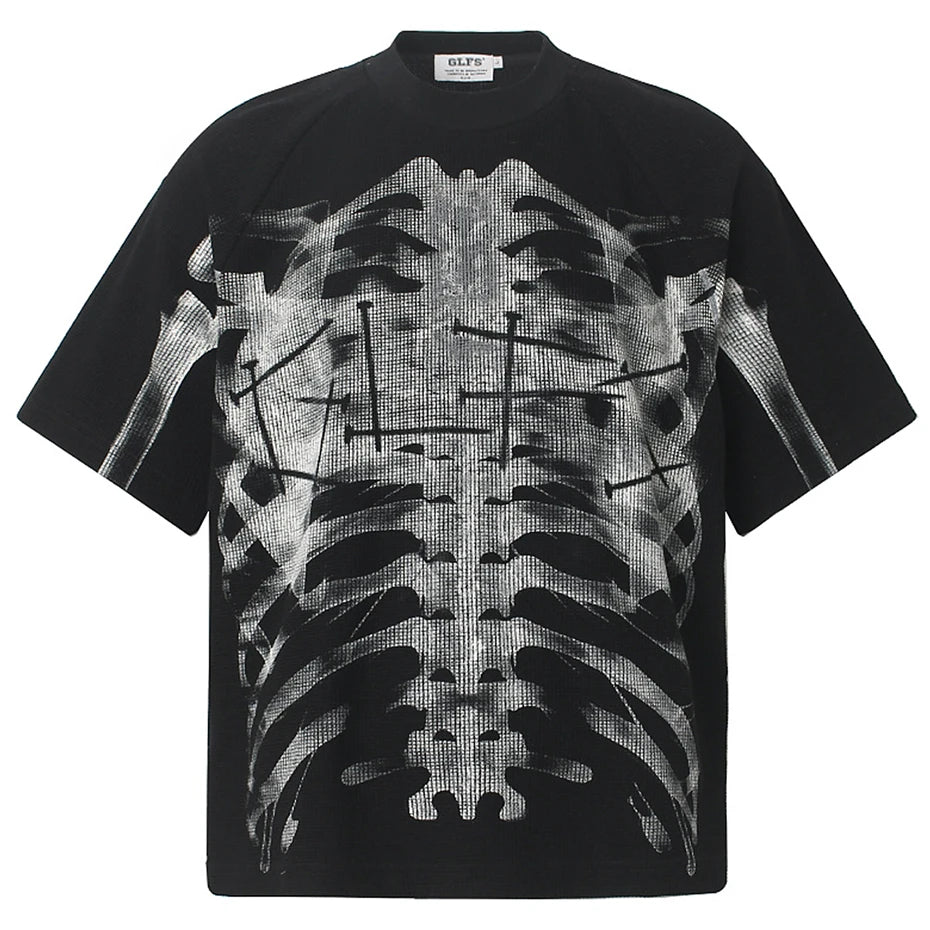 Streetwear Unisex Skeleton Graphic Oversized T-Shirts