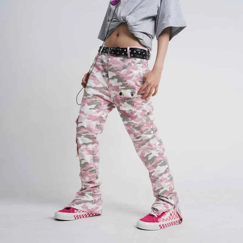 Pink Camouflage Hip Hop Cargo Pants