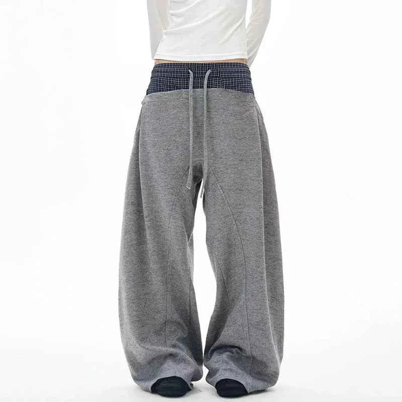 Colorful Patchwork Drawstring Elastic Waist Sweatpants