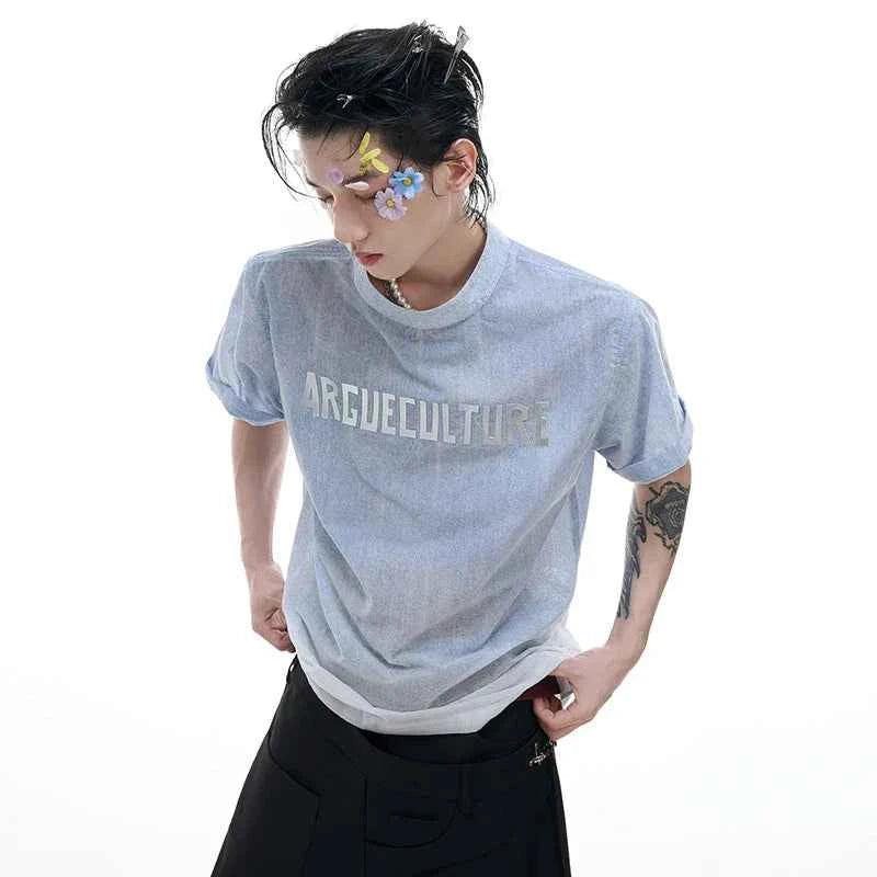 Gradient Washed Breathable Short Sleeve T-Shirt