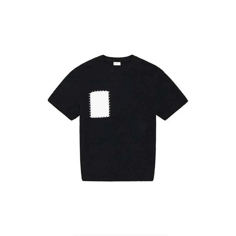 Streetwear Luxury Knit O-Neck Short Sleeve T-Shirt